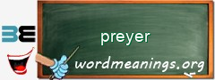 WordMeaning blackboard for preyer